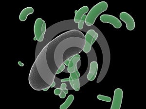 Bacterium on black background. Raster Ã¢ââ8